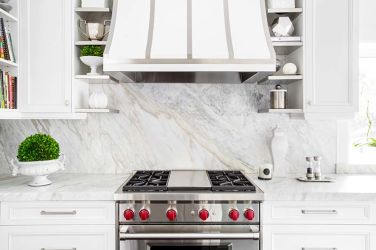 Countertop with Backsplash - White Marble