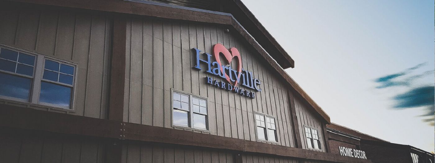 A close up of the Hartville Hardware sign on the front of our flagship store in Hartville. 