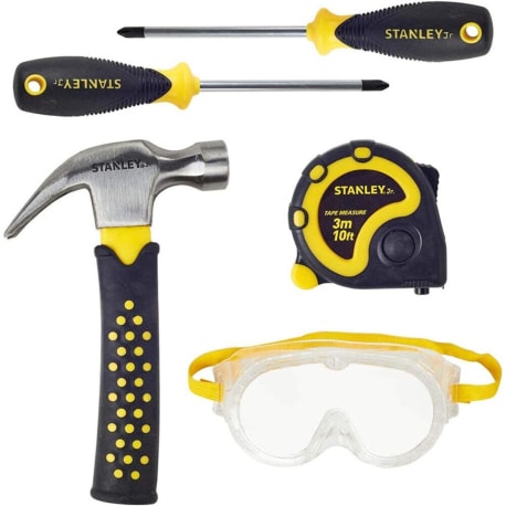 STANLEY Jr 5 Piece Tool Set With Hard Hat For Kids 