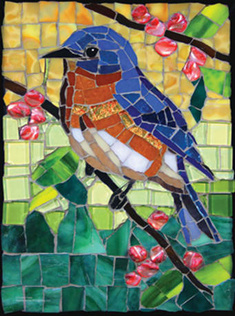 SunsOut "Stained Glass Bluebird" Puzzle, 1000-Pieces