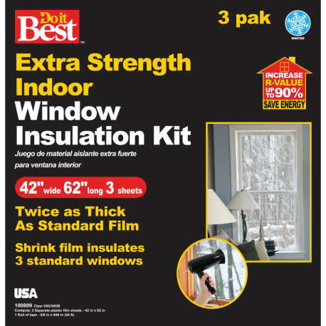 Do It Best Indoor Window Insulation Kit 42 x 62 in. 3-Pack ...