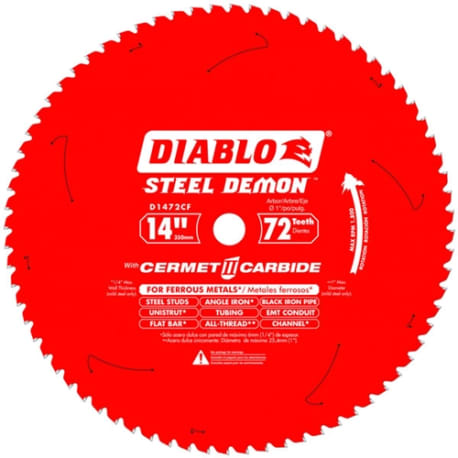 Diablo 14-In. 72 Tooth Steel Demon Metal Saw Blade