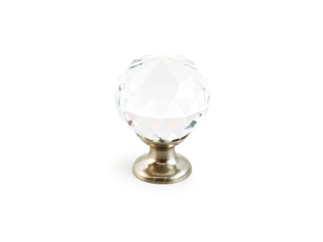 Schaub Fire Crystal Knob Cl/Sn