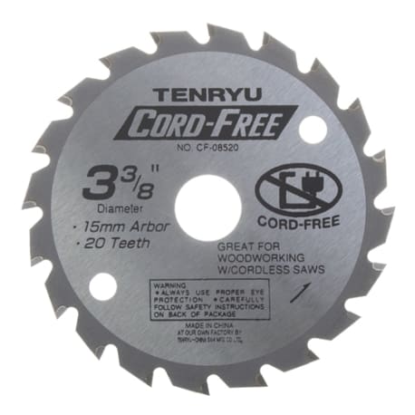 Tenryu 3-3/8 in. 20 Th. Carbide Blade