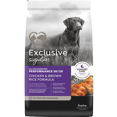 Exclusive Signature Performance 30/20 Chicken & Brown Rice Adult Dry Dog Food, 35 lb.