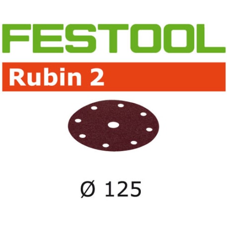 Festool 499095 Rubin 2 125mm P80 Disc Abrasives, 50 ct