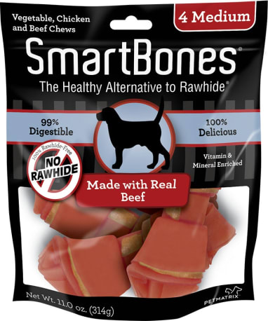 SmartBones Medium Beef Chews for Dogs, 4-Pack