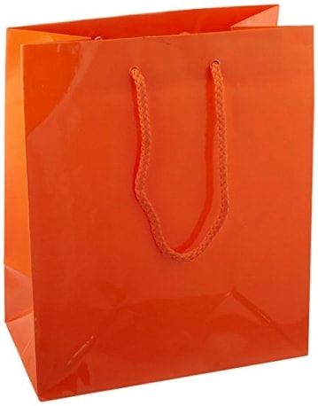 Amscan Medium Orange Glossy Gift Bag