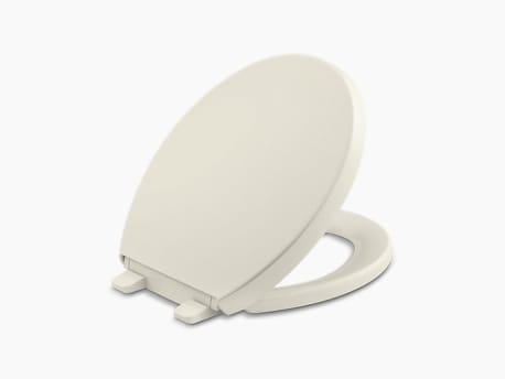 Kohler Reveal Quiet-Close Biscuit White Round Front Toilet Seat