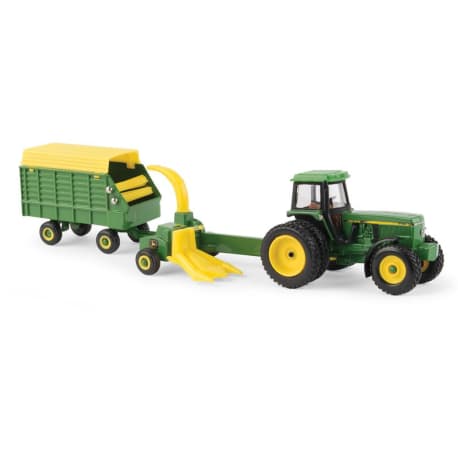 John Deere 1:64 Scale Model 4960 4WD Tractor with Forage Harvester and Wagon