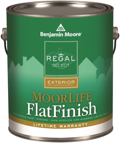 Benjamin Moore Moorlife 2X Flat Tintable Base Exterior Paint, 1 Gallon