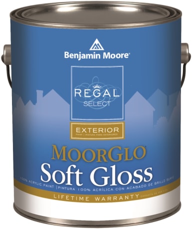 Benjamin Moore Regal Moorglo White Soft Gloss Exterior Paint, 1 Quart