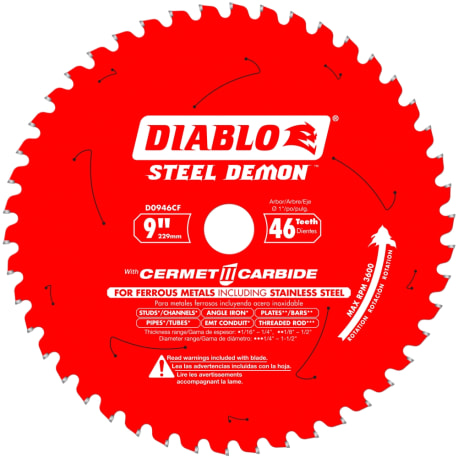 Diablo 9-In. 46 Tooth Cermet II Metal Cutting Saw Blade