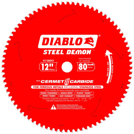 Diablo 12-In. 80 Tooth Cermet II Metal Cutting Saw Blade