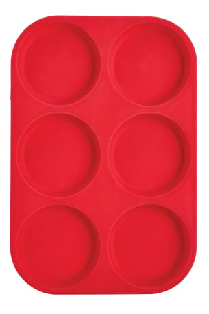 Mrs. Anderson's Red Silicone 6 Cup Muffin Top Pan