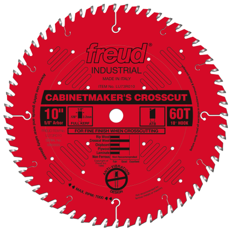 Freud 10 in. x 60  ATB Ultimate Crosscut