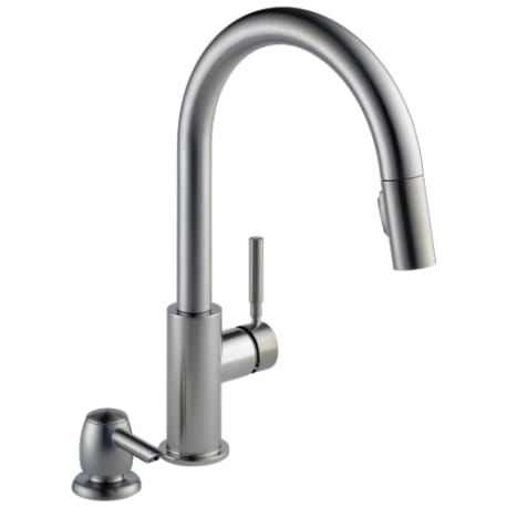 Delta Trask Spotshield Stainless Single Handle Kitchen Faucet with Soap Dispenser