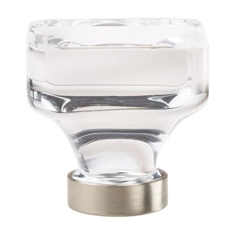 Amerock Glacio Clear & Satin Nickel Square Knob, 1-3/8 in.