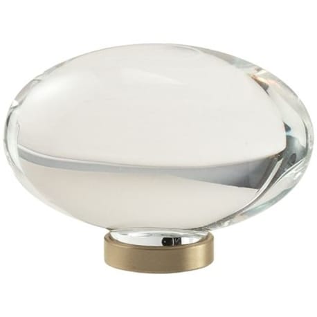 Amerock Glacio Clear Glass & Golden Champagne Oval Knob, 1.75 in.