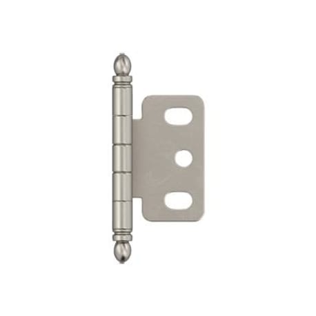 Amerock 3/4" Door Thickness Full Inset Partial Wrap Ball Tip Satin Nickel Cabinet Hinge