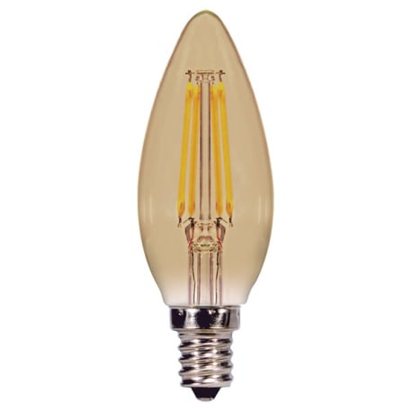 Satco 3.5 Watt LED Torpedo Amber Candelabra Base Light Bulb