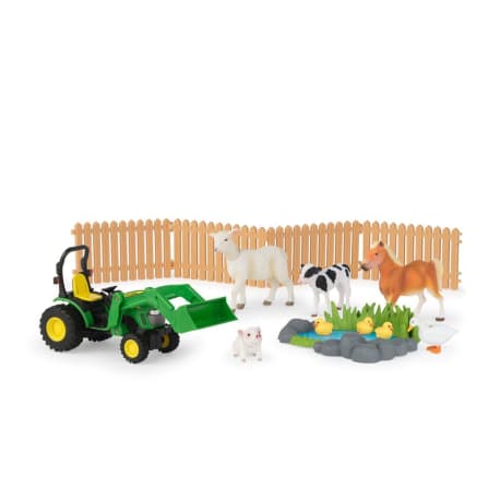 TOMY John Deere Articulated Ania Baby Farm Animals & Tractor Set