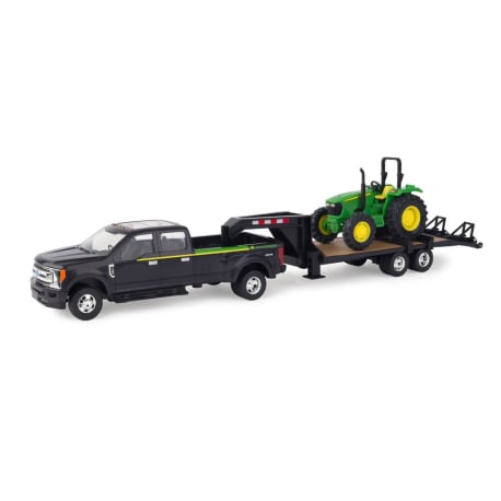 TOMY John Deere Pickup with Tractor and Trailer Set, 1/32 Scale