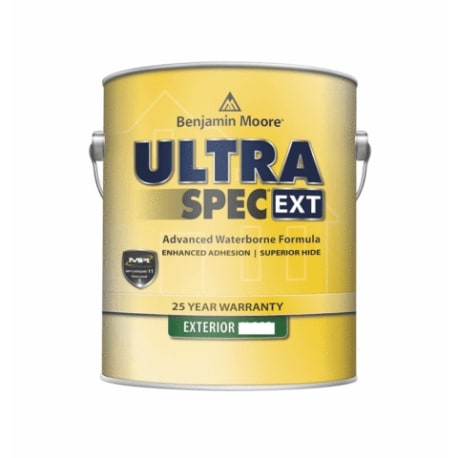 Benjamin Moore Ultra Spec White Satin Exterior Paint, 5 Gallon