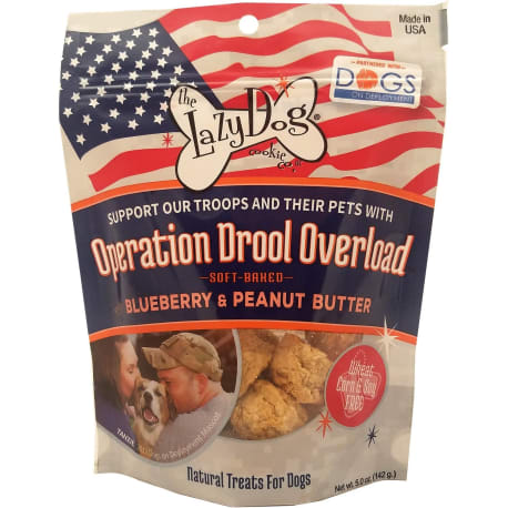 Lazy Dog Operation Drool Overload Blueberry & Peanut Butter Dog Treats, 5 oz.