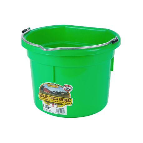 Little Giant Green Duraflex Plastic Flat Back Bucket, 8 qt.