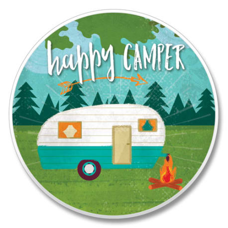 Highland home Car Coaster Happy Camper