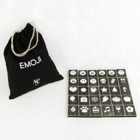 Adams & Co. Black Emoji Tiles 30 Pieces