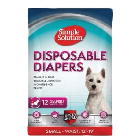 Simple Solution Dog Disposable Diapers, 12-Pack