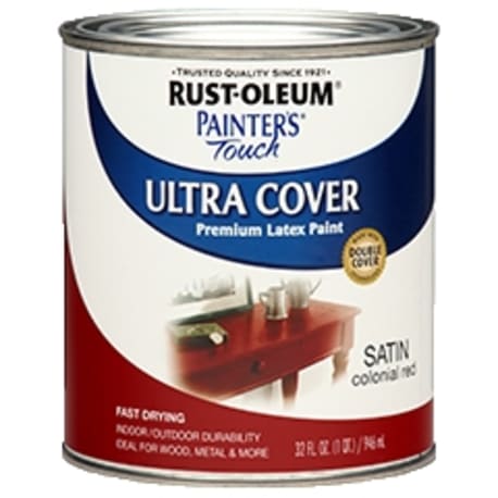 Rust-Oleum Painters' Touch Colonial Red Satin Paint, 1 Quart