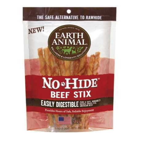 Earth Animal No Hide Beef Dog Chew Stix, 10-Pack