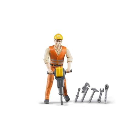 Bruder Toys Construction Worker With Accessories