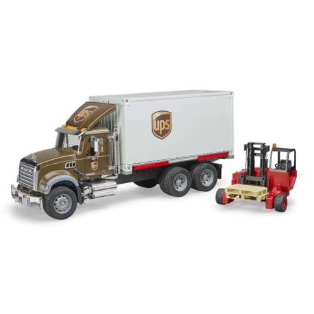 Bruder Toys  MACK Granite UPS Logistics Truck With Forklift