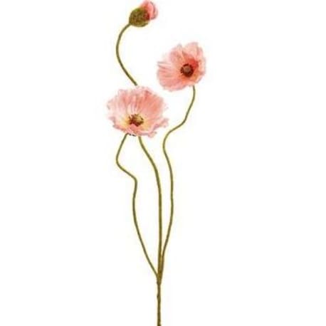 Allstate Floral Coral Poppy Spray, 24.4 in.