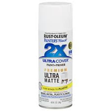 Rust-Oleum Painters' Touch 2X White Ultra Matt Spray Paint & Primer, 12 oz.