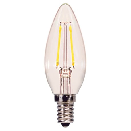 Satco 2.5 Watt C11 LED Clear Candelabra Base Light Bulb