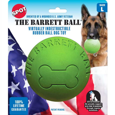 Spot Large Green Barrett Ball Pet Toy, 5 in.