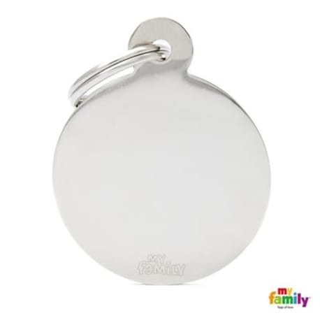 MyFamily Large Chrome Round ID Tag