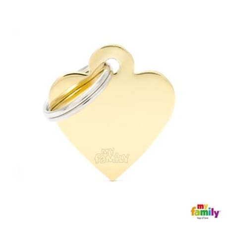 MyFamily Small Gold Heart ID Tag