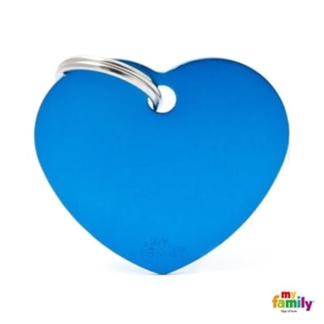 MyFamily Large Blue Heart ID Tag