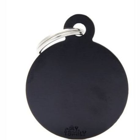 MyFamily Large Black Round ID Tag