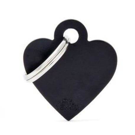 MyFamily Small Black Heart ID Tag