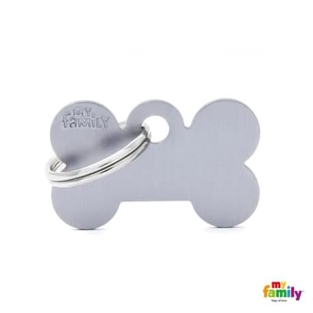 MyFamily Small Light Gray Bone ID Tag