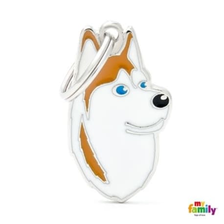 MyFamily Brown & White Siberian Husky ID Tag