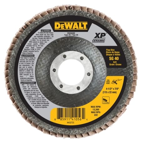 DEWALT XP Ceramic Flap Type 27 Sanding Disc, 60-Grit