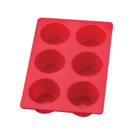 Mrs. Anderson's Red Baking Silicone 6 Cup Muffin Pan